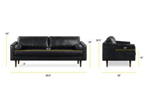 Onyx Black/Sloped Armrest, dimensions