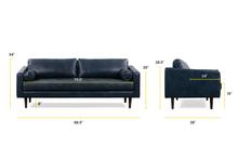 Load image into Gallery viewer, Midnight Blue/Sloped Armrest, dimensions
