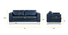 Load image into Gallery viewer, Midnight Blue/Brushed Silver, dimensions
